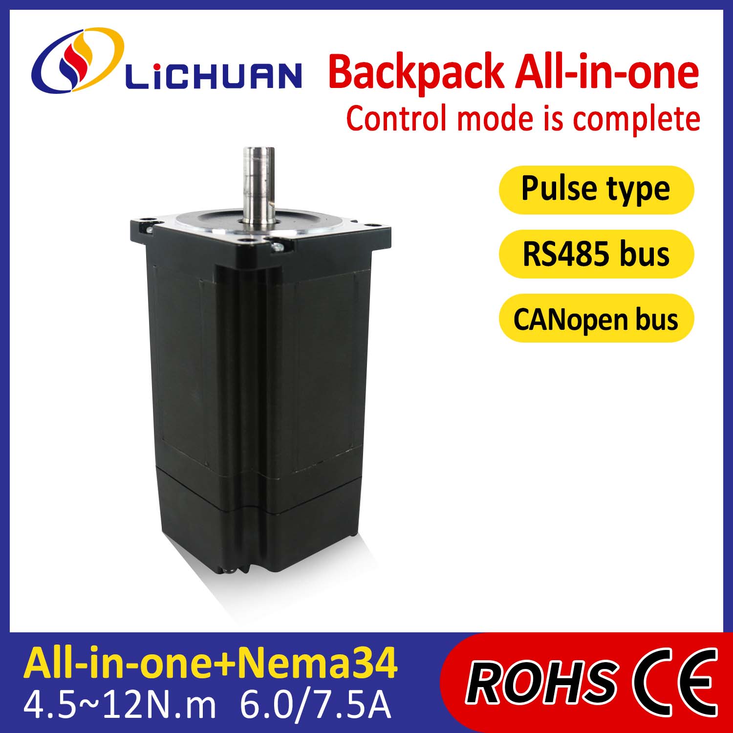 Jenis Backpack NEMA34 Open Loop-Closed Loop Integrated Stepper Motor